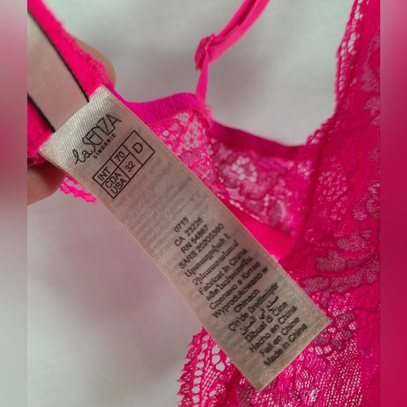 Lasenza hot pink lace bra size 32D - Picture 4 of 4